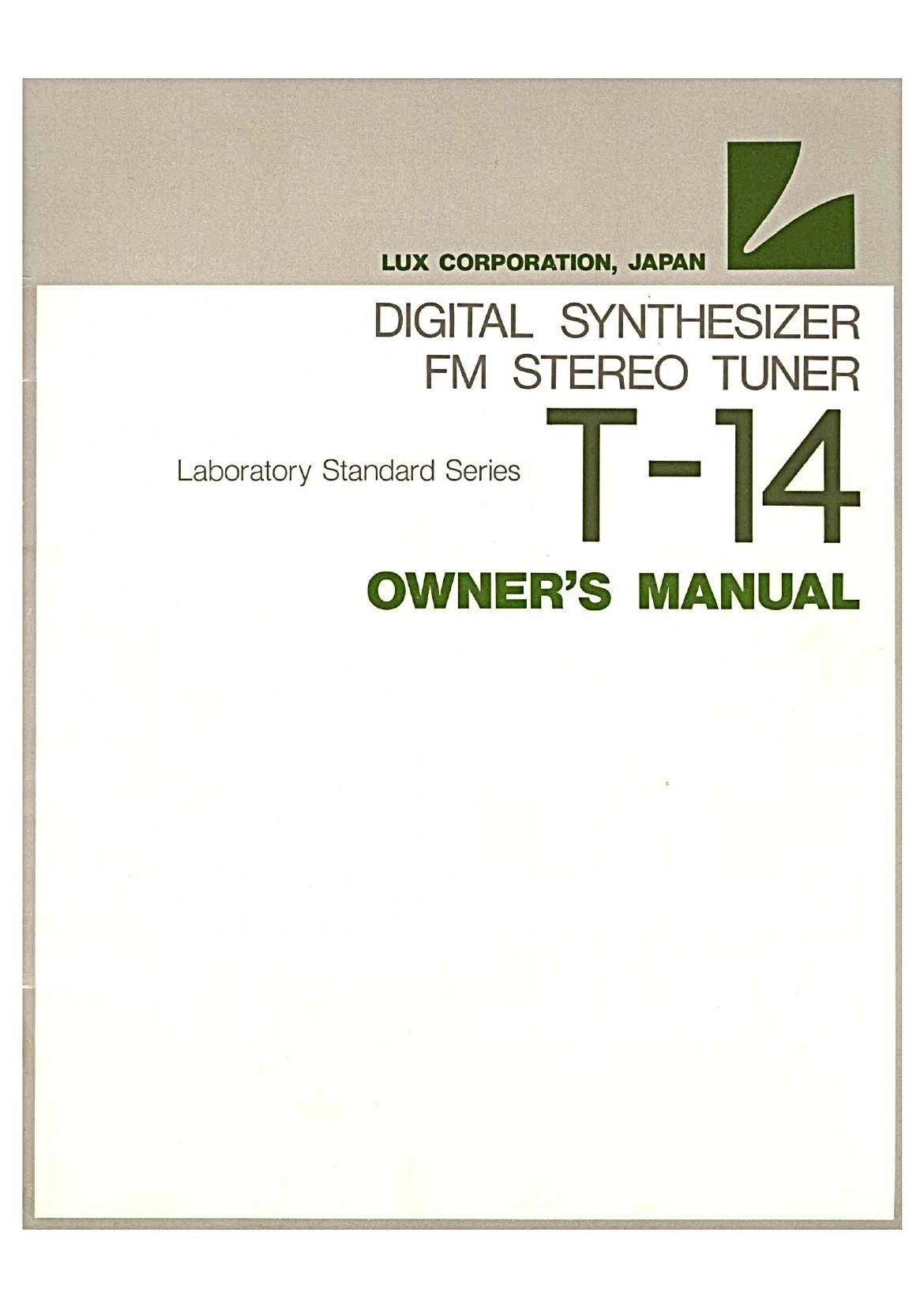 Luxman T 14 Owners Manual