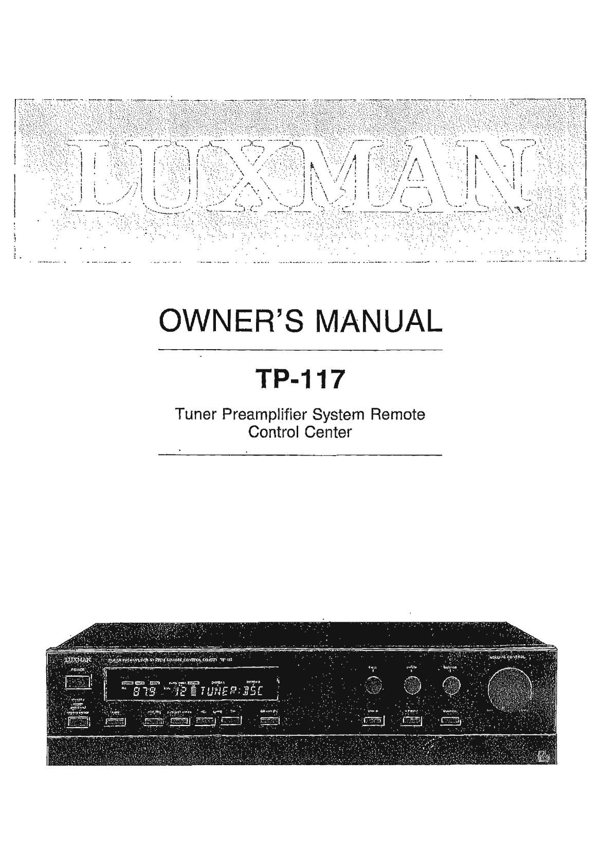 Luxman TP 117 Owners Manual