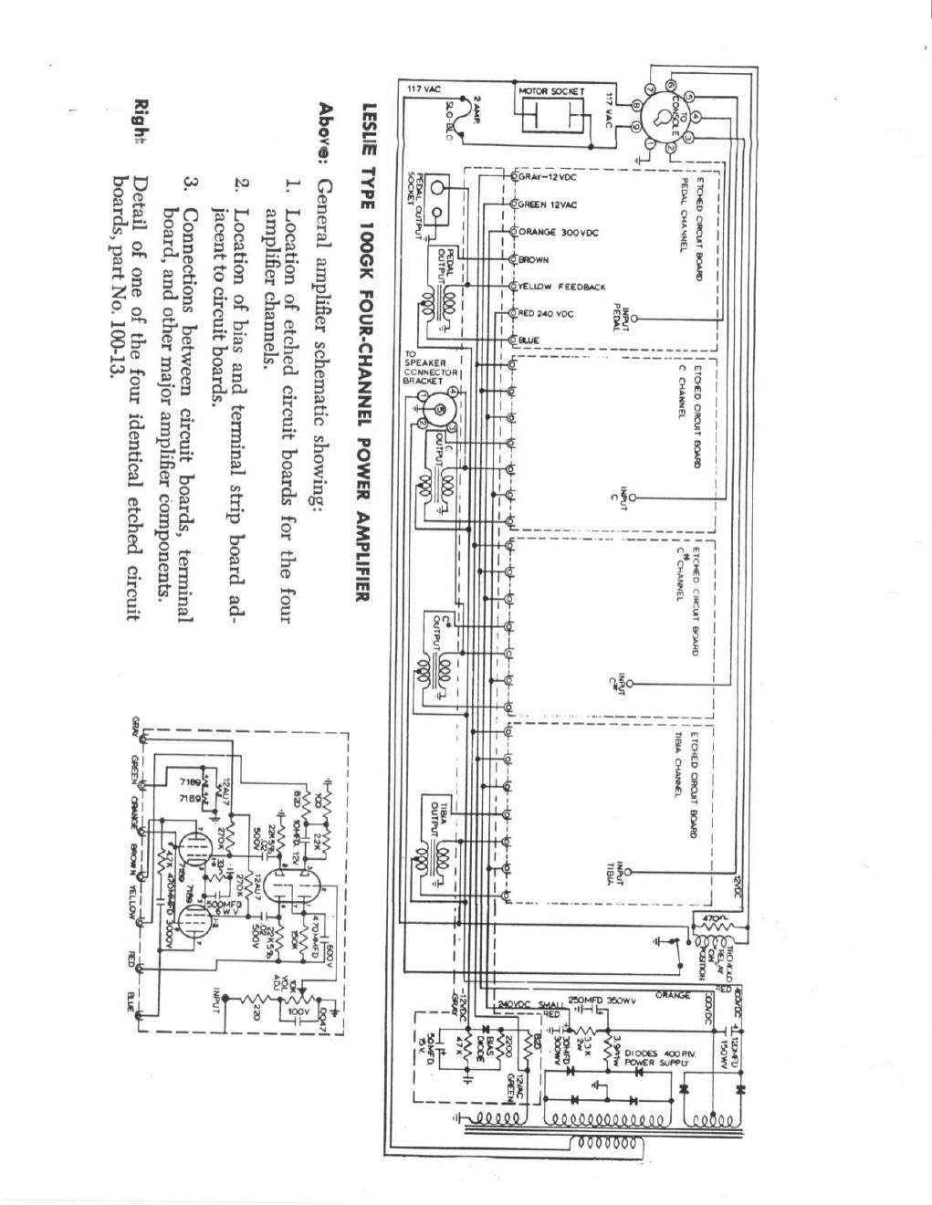 leslie 100gk 4 channel power amp schematic