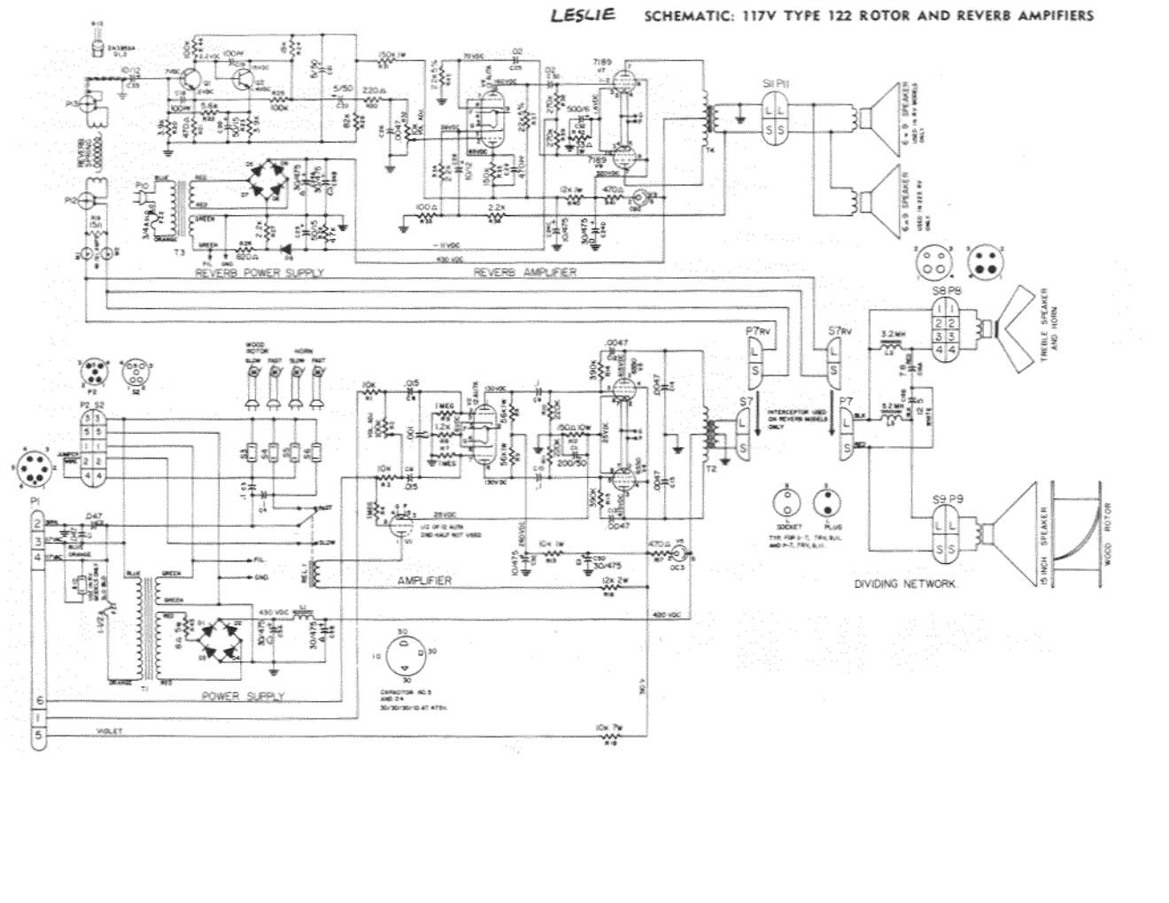leslie 122 reverb rotor amp schematic