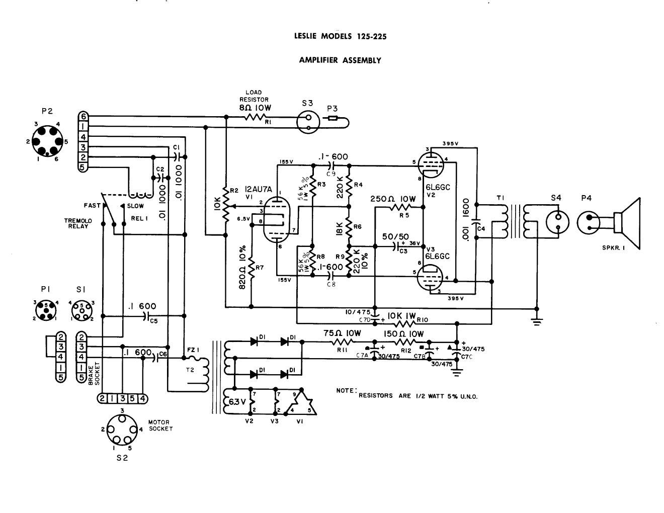 leslie 125 225 schematic