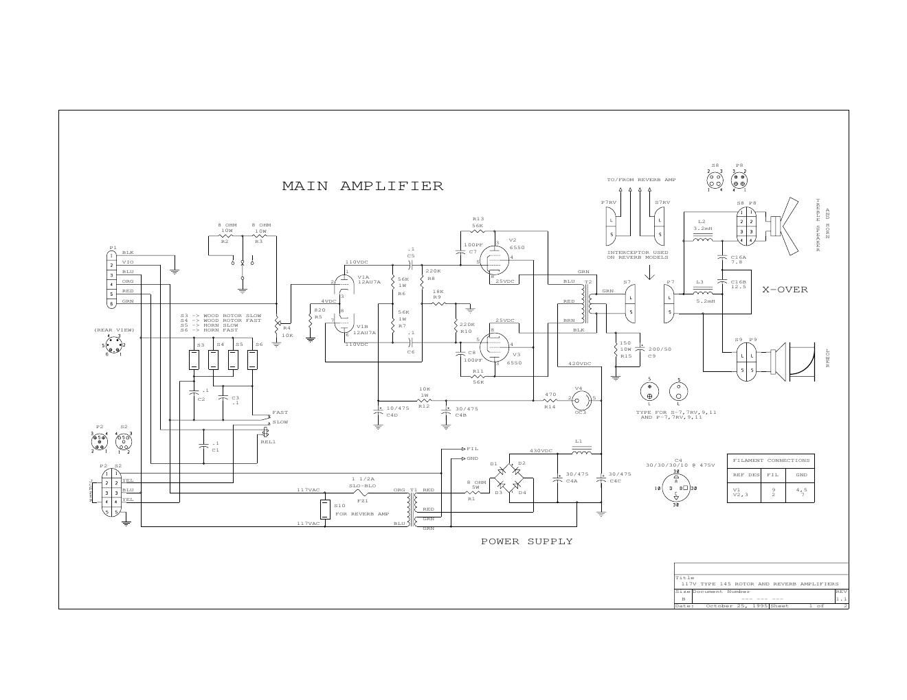 leslie 145 main amp schematic