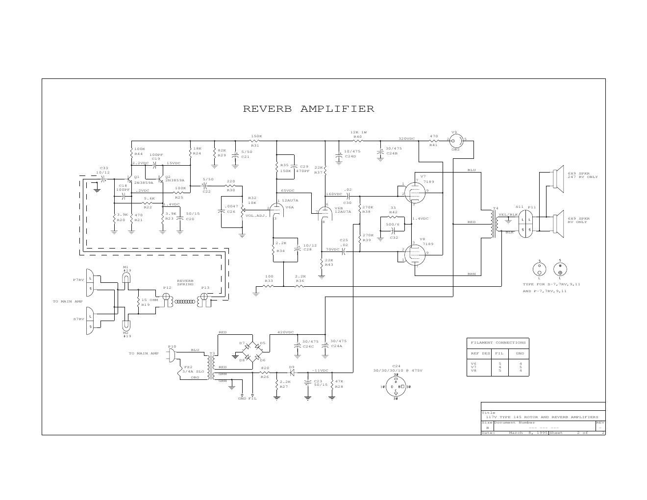 leslie 145 reverb amp schematic