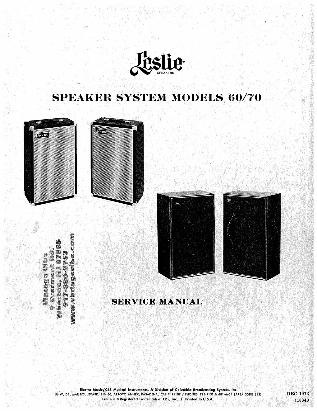 leslie 60 70 service manual