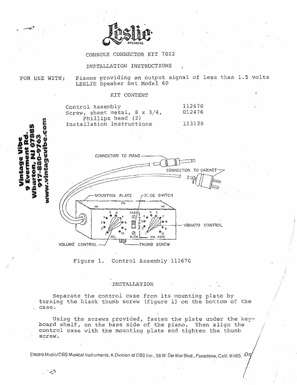 leslie 7022 connector kit service manual