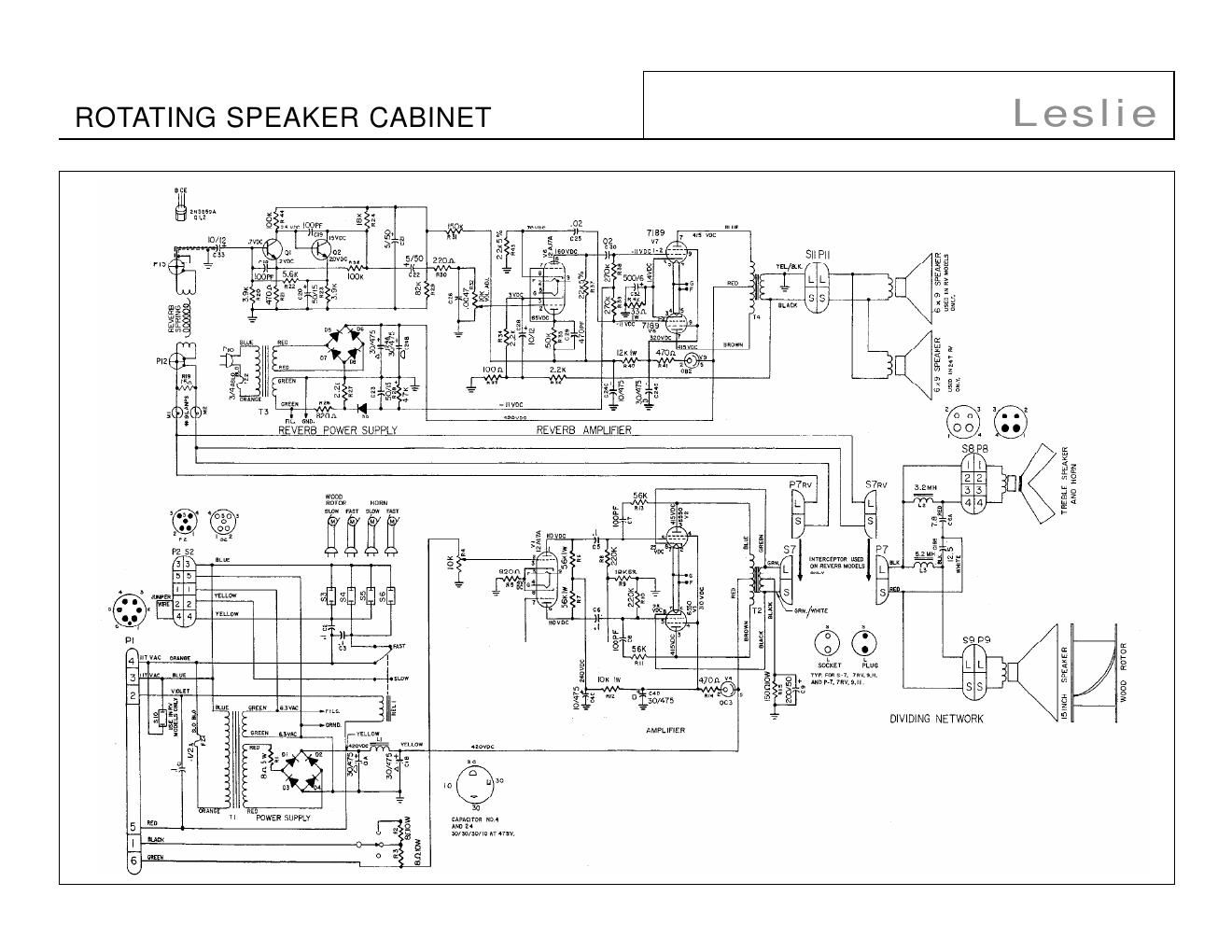 leslie cabinet schematics