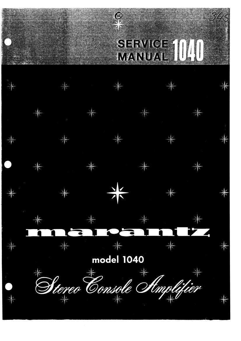 Marantz 1040 Service Manual