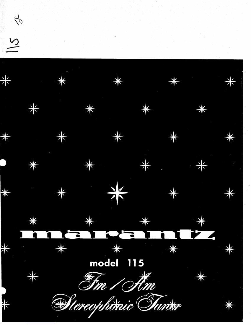 Marantz 115 Owners Manual