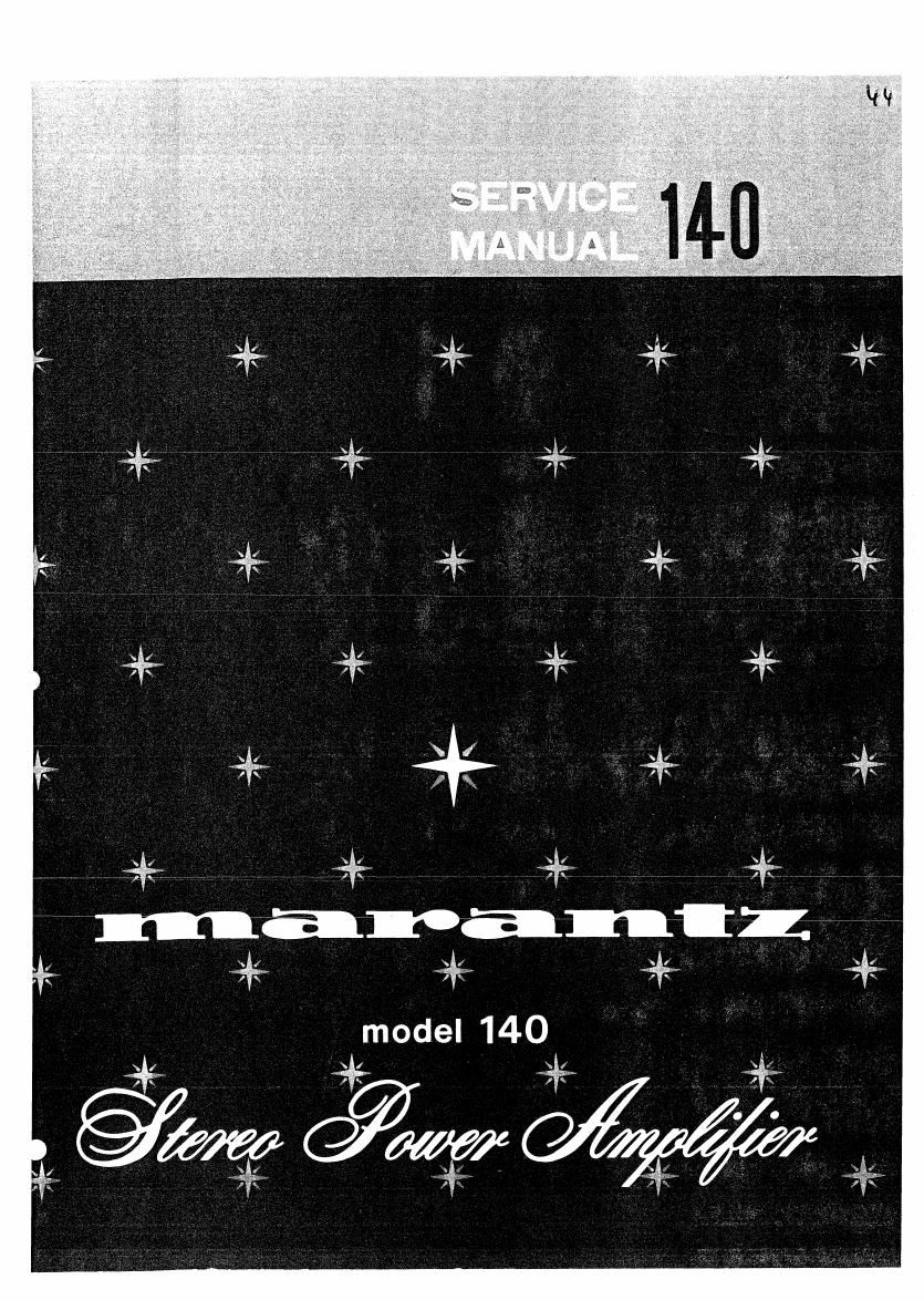 Marantz 140 Service Manual