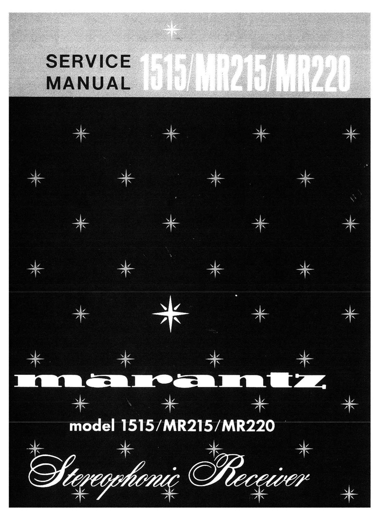 Marantz 1515 MR 215 MR 220 Service Manual