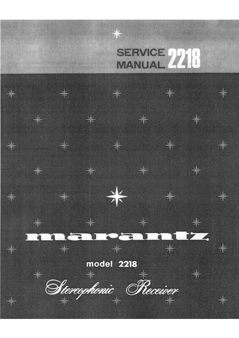 Marantz 2218 Service Manual
