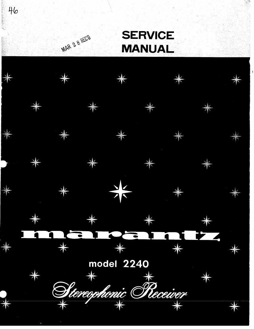 Marantz 2240 Service Manual