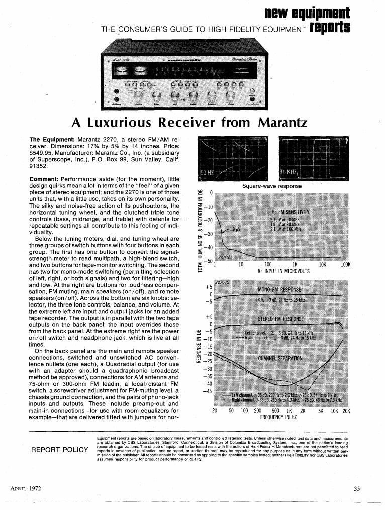 Marantz 2270 Brochure 1