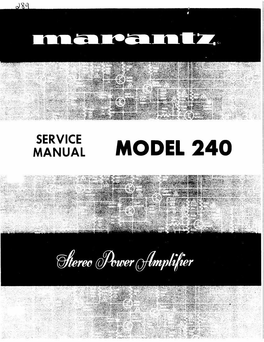 Marantz 240 Service Manual