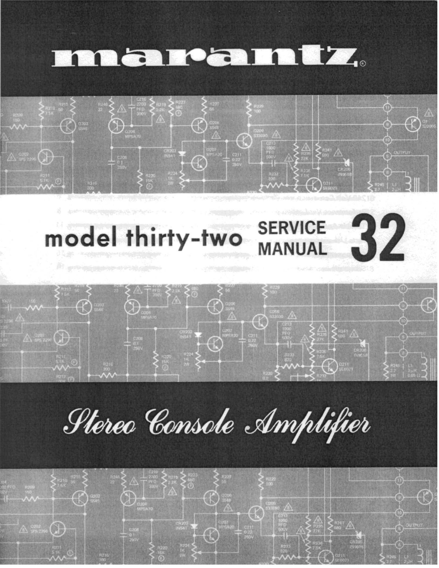 Marantz 32 Service Manual