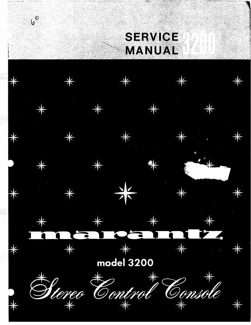 Marantz 3200 Service Manual