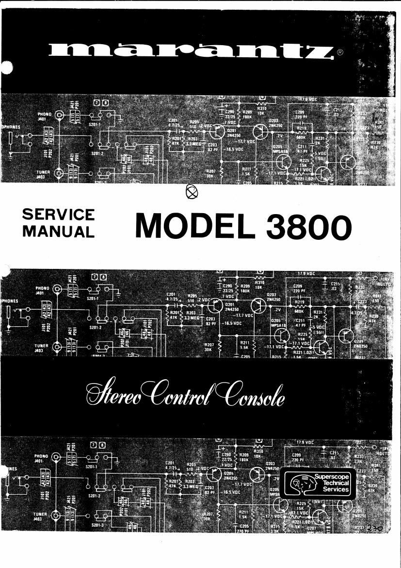 Marantz 3800 Service Manual
