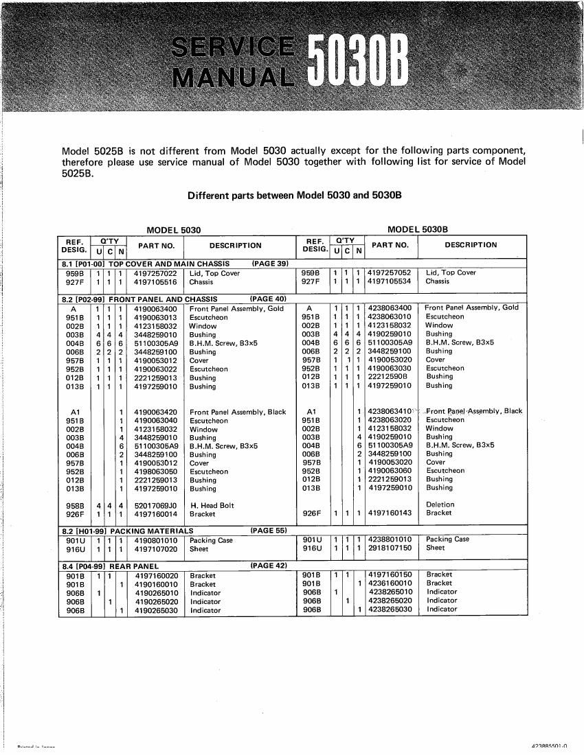 Marantz 5030B Service Manual