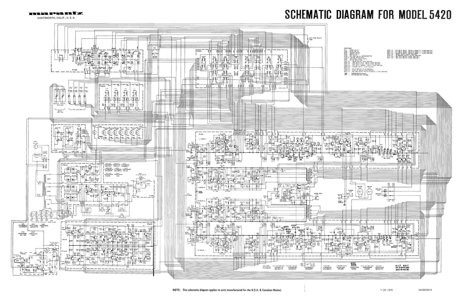 Marantz 5420 Schematic