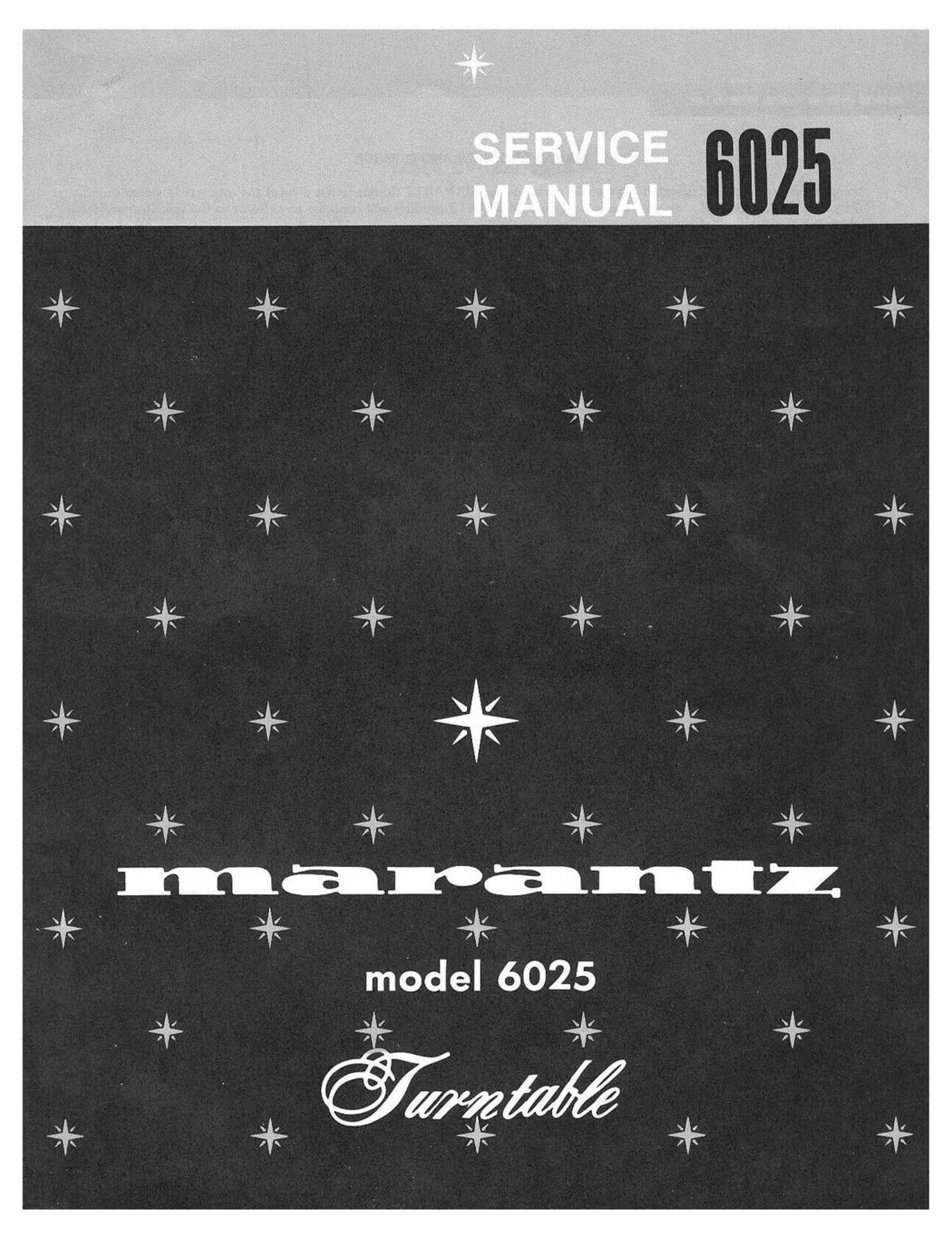 Marantz 6025 Service Manual