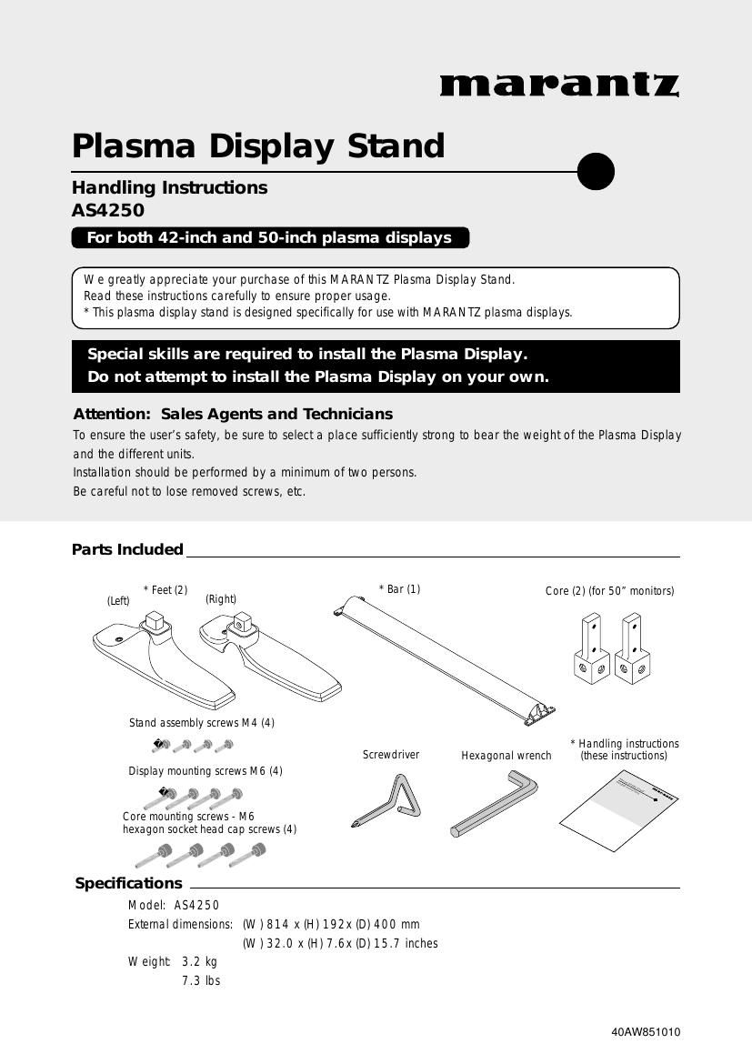 Marantz AS 4250 Owners Manual