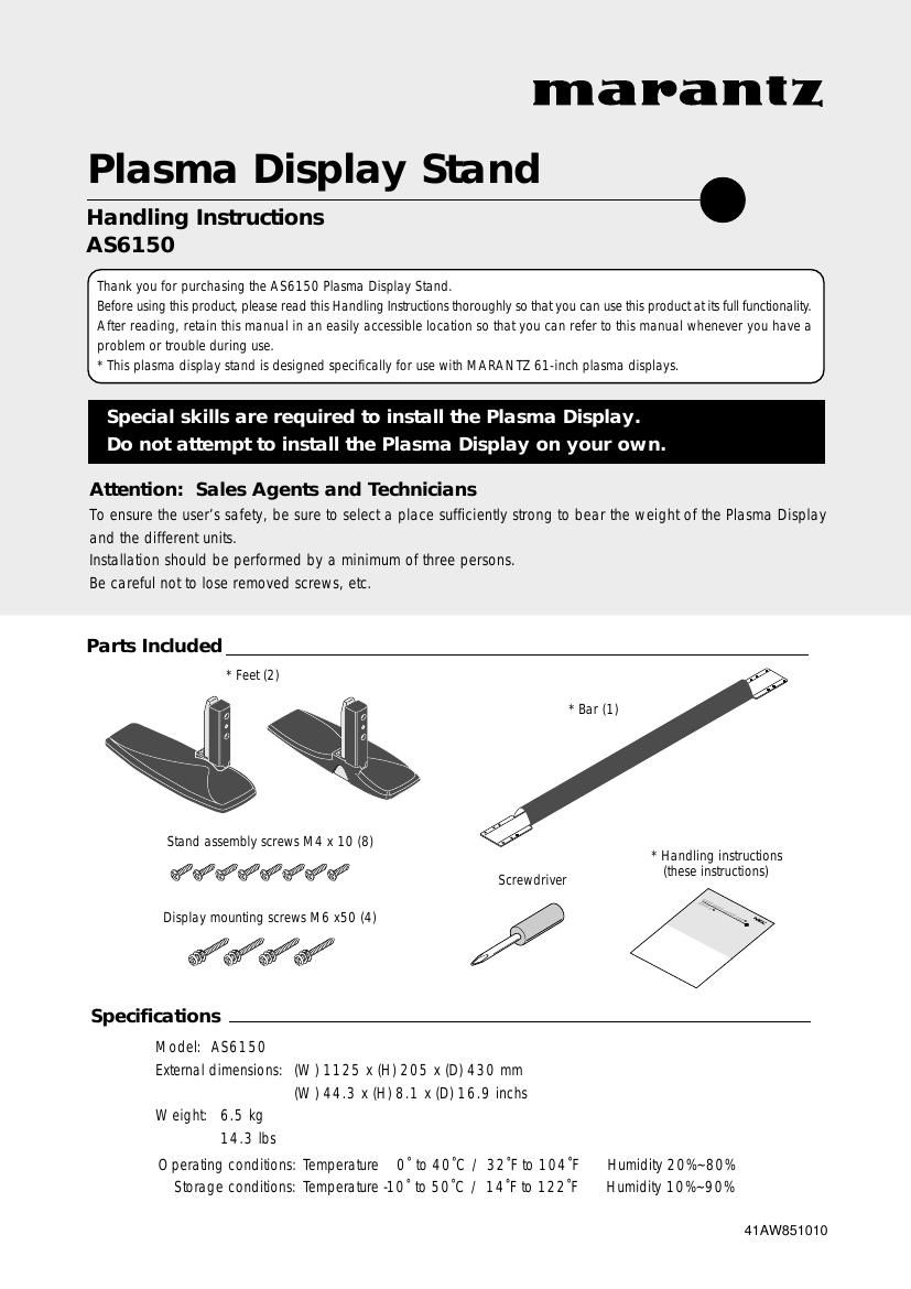 Marantz AS 6150 Owners Manual