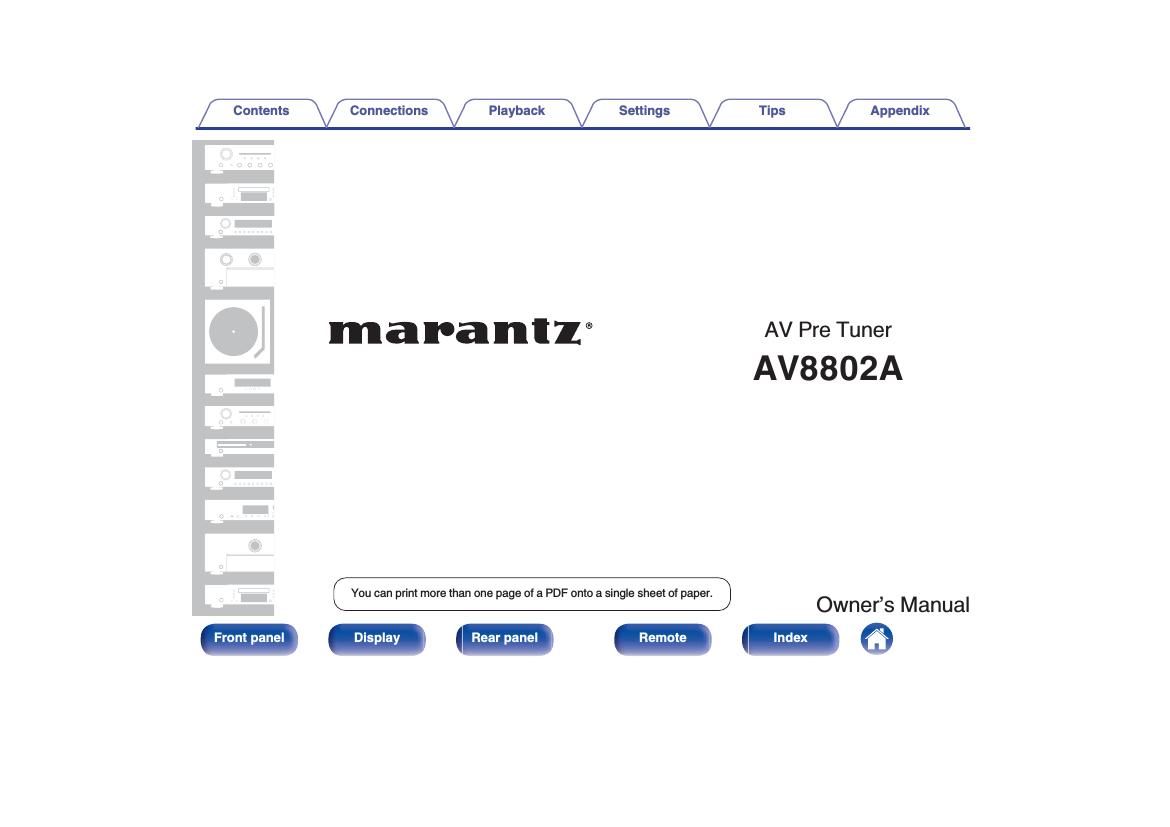 Marantz AV 8802A Owners Manual