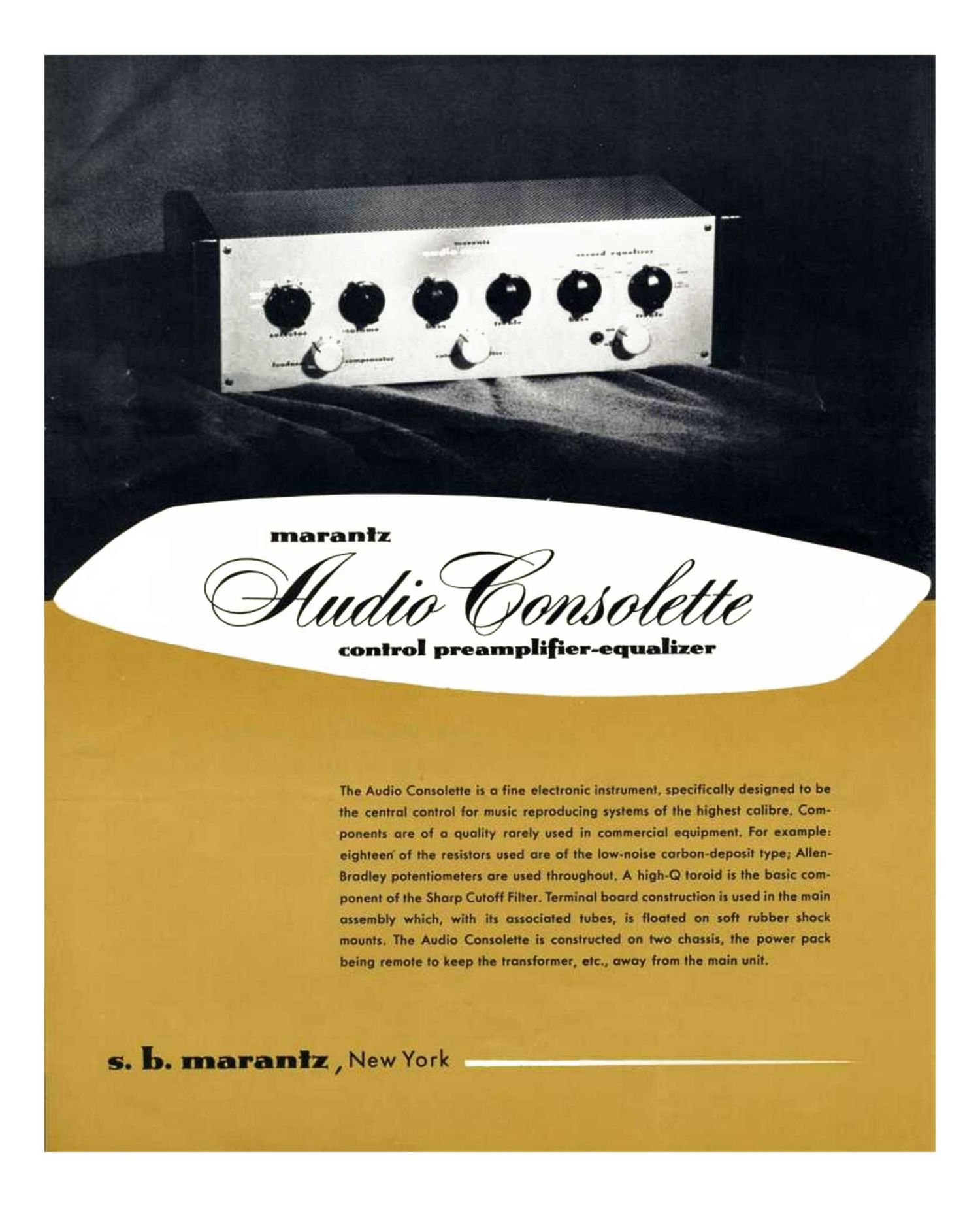 Marantz Audio Consolette Owners Manual