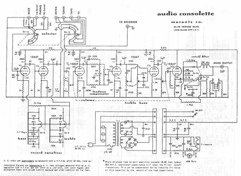 Marantz Audio Consolette Schematic