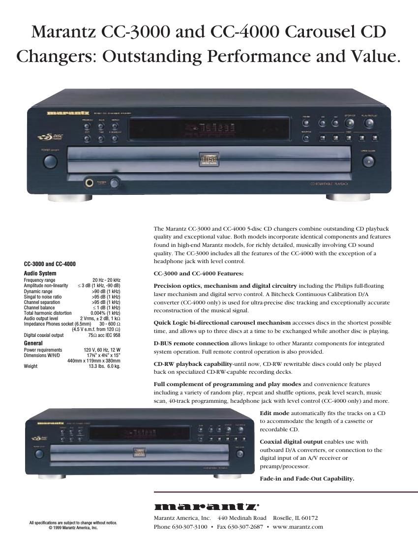 Marantz CC 3000 Brochure