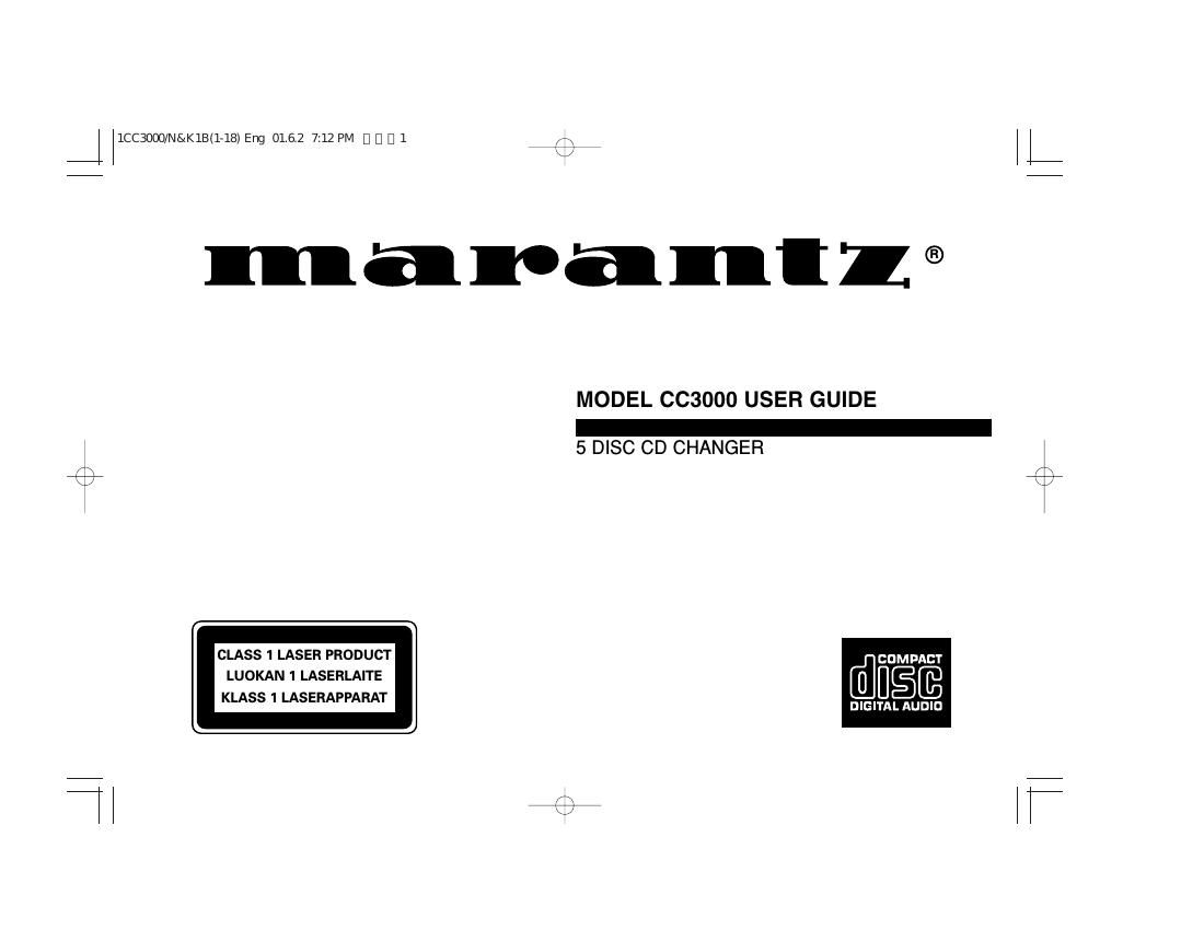Marantz CC 3000 Owners Manual