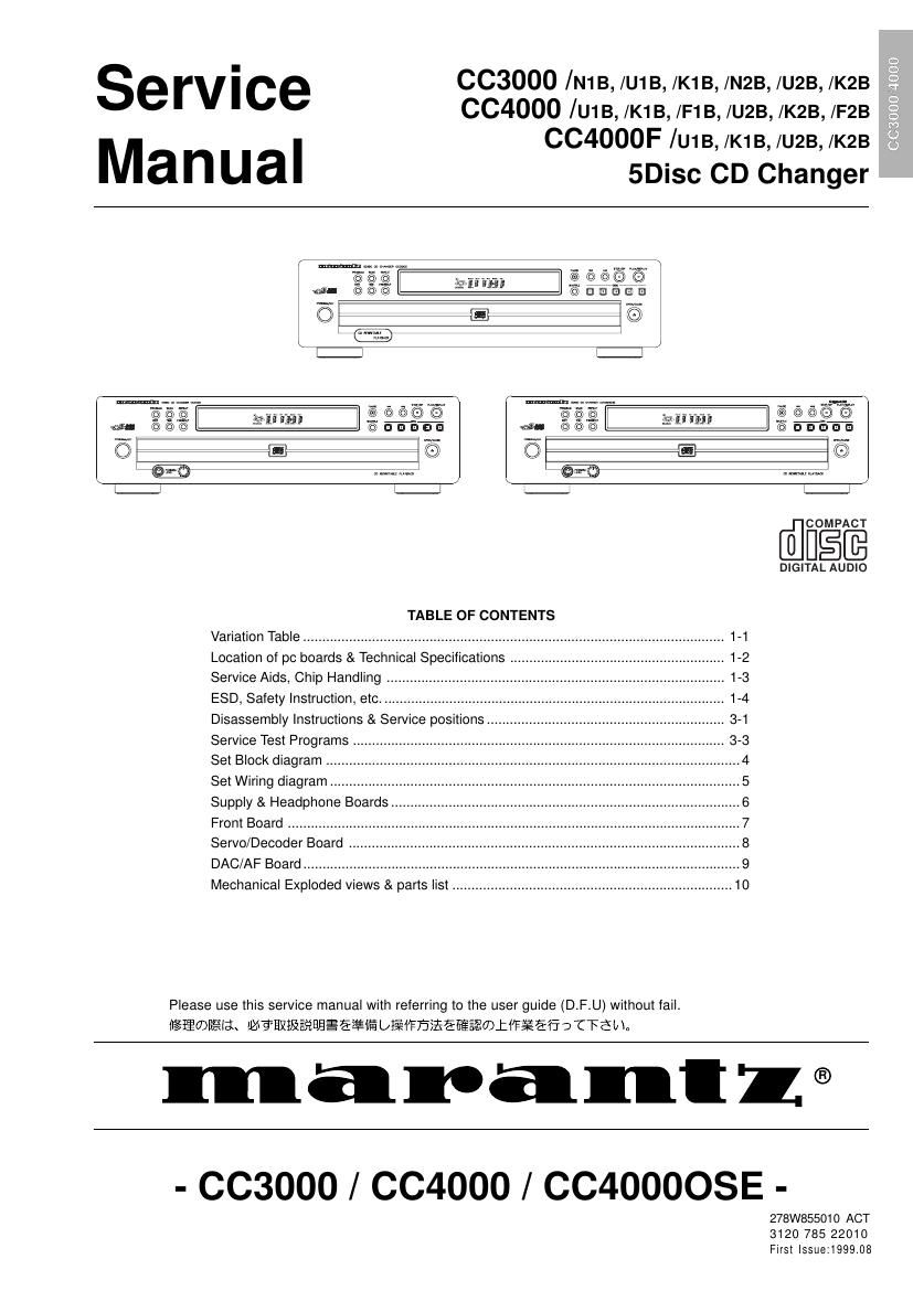 Marantz CC 3000 Service Manual