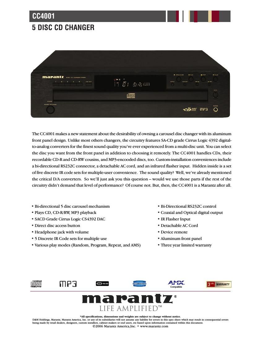 Marantz CC 4001 Brochure