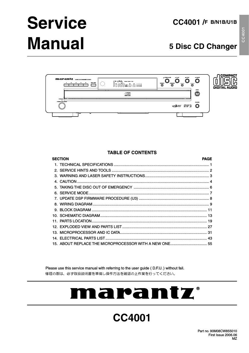 Marantz CC 4001 Service Manual