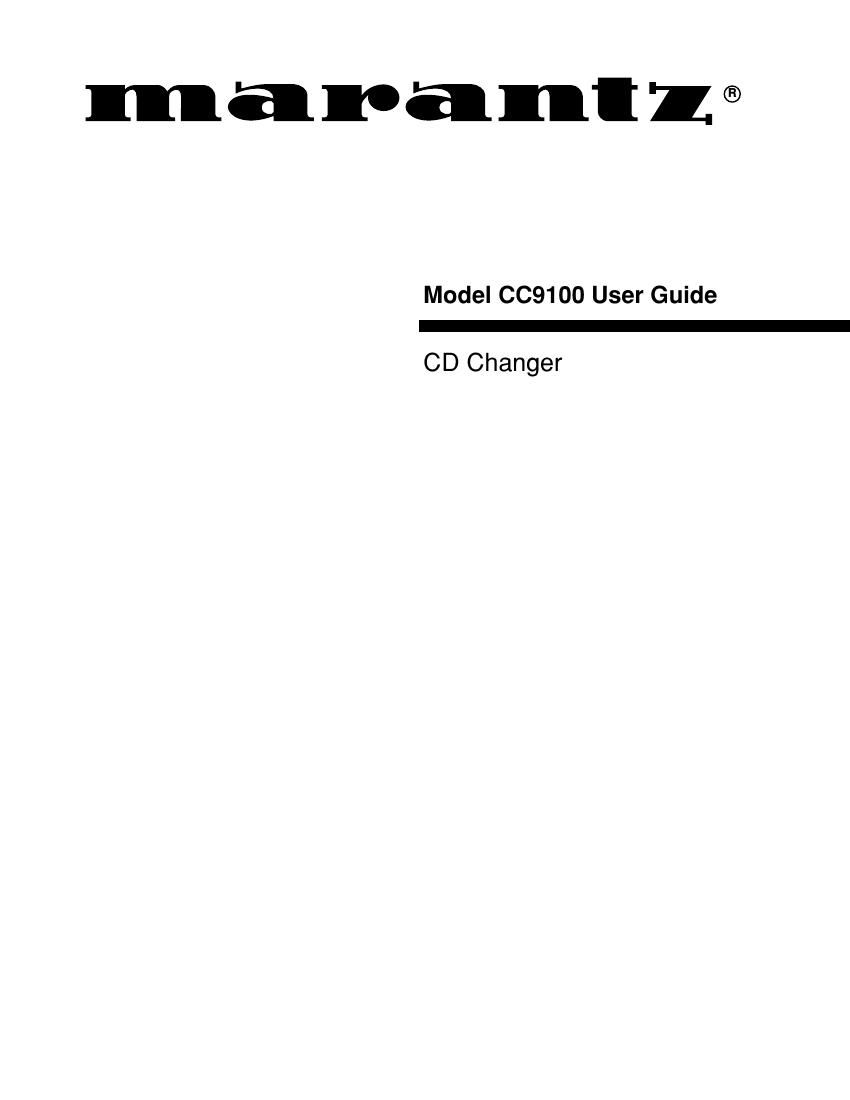 Marantz CC 9100 Owners Manual
