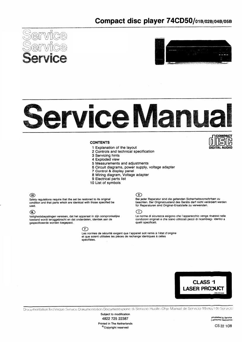 Marantz CD 50 Service Manual