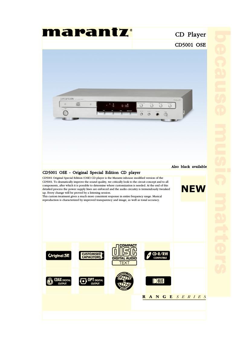 Marantz CD 5001 OSE Brochure