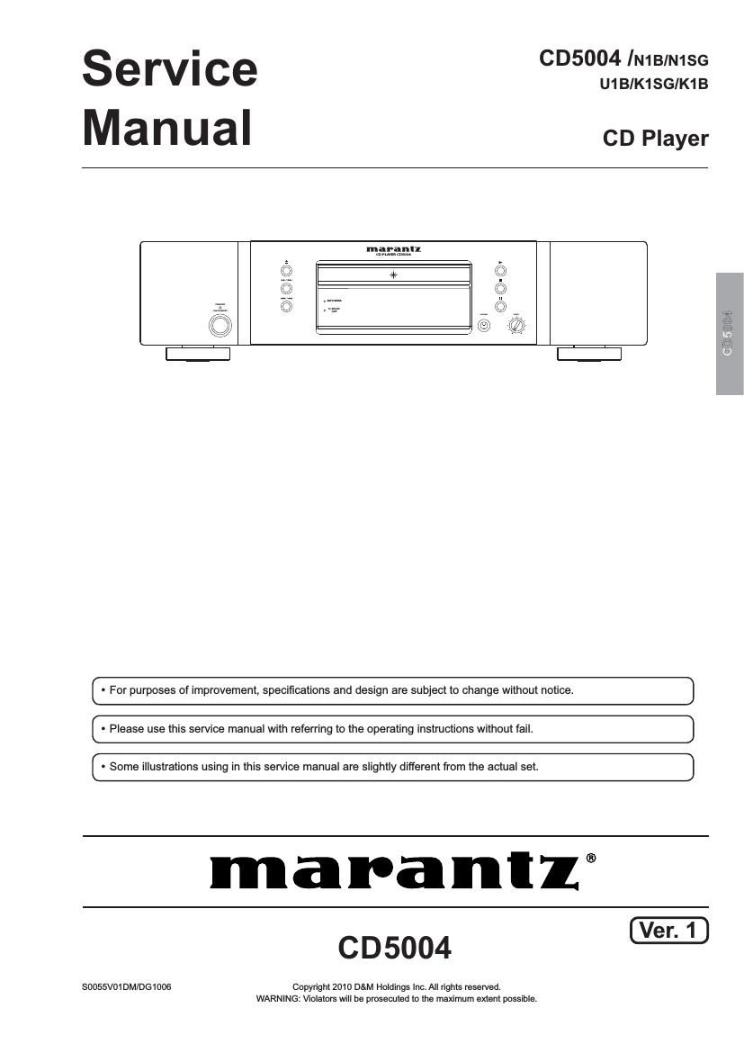 Marantz CD 5004 Service Manual