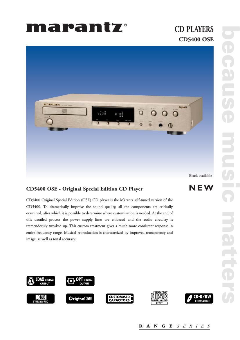 Marantz CD 5400 OSE Brochure