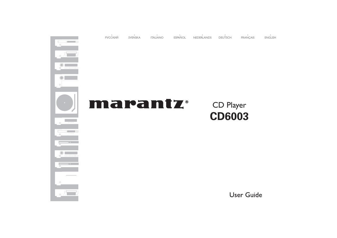 Marantz CD 6003 Owners Manual