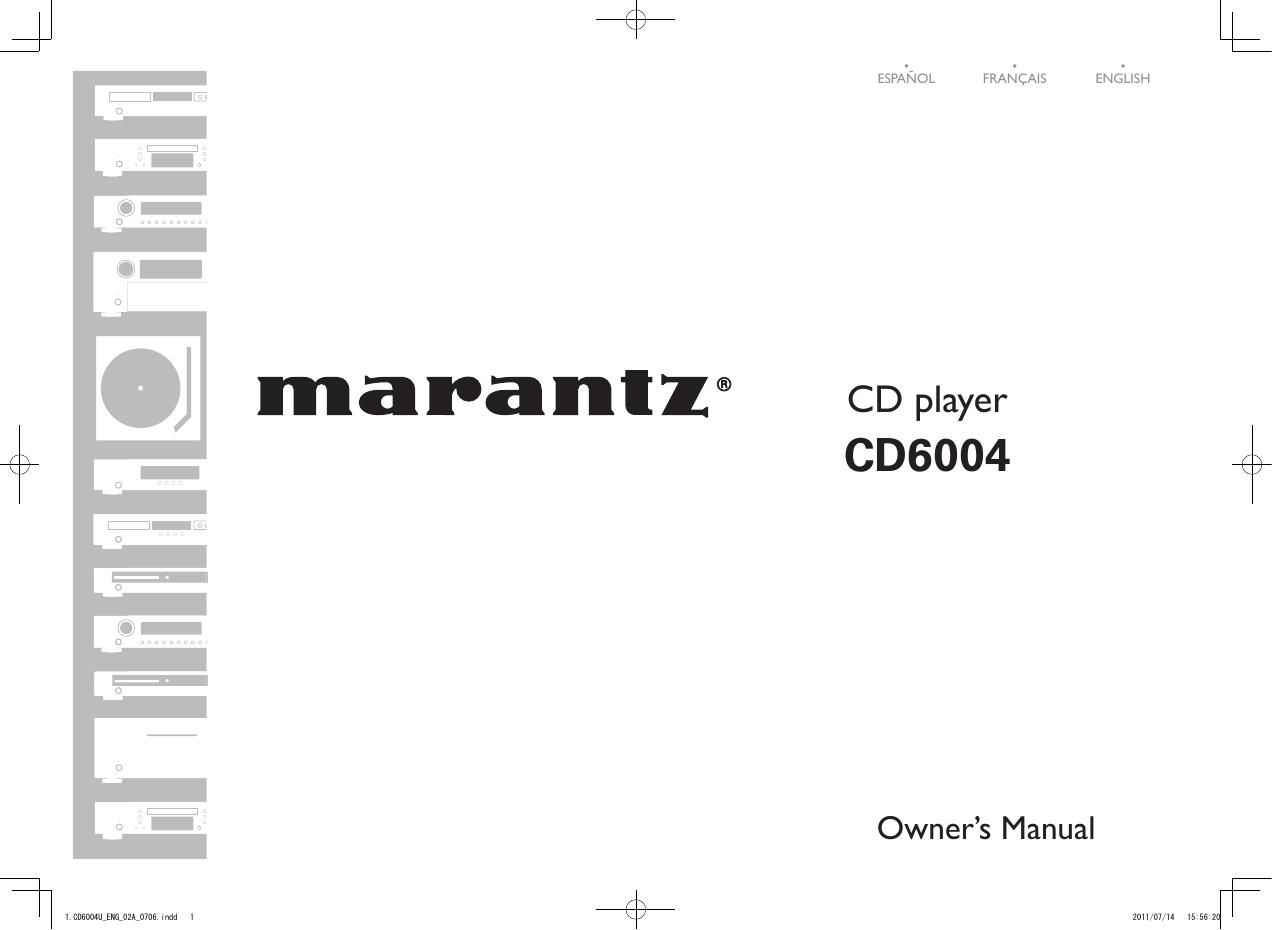Marantz CD 6004 Owners Manual