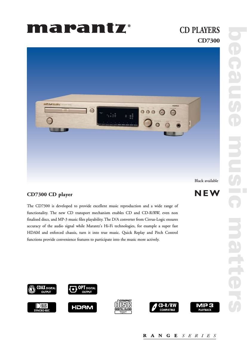 Marantz CD 7300 Brochure