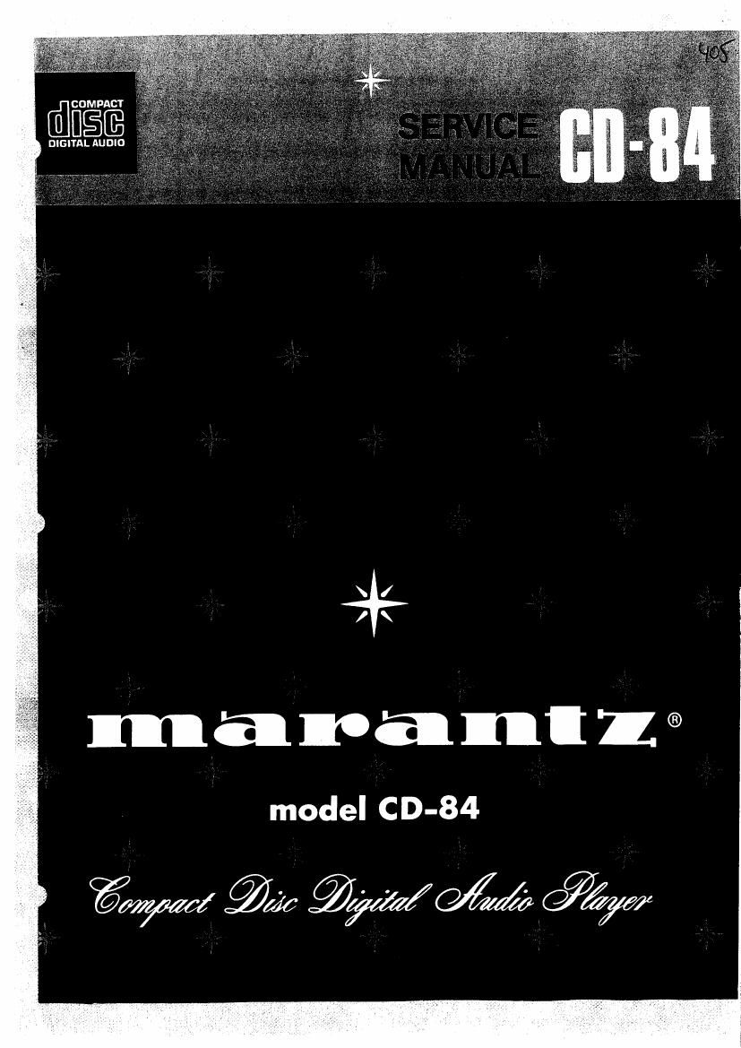 Marantz CD 84 Service Manual