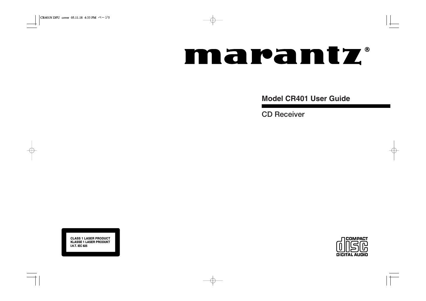 Marantz CR 401 Owners Manual