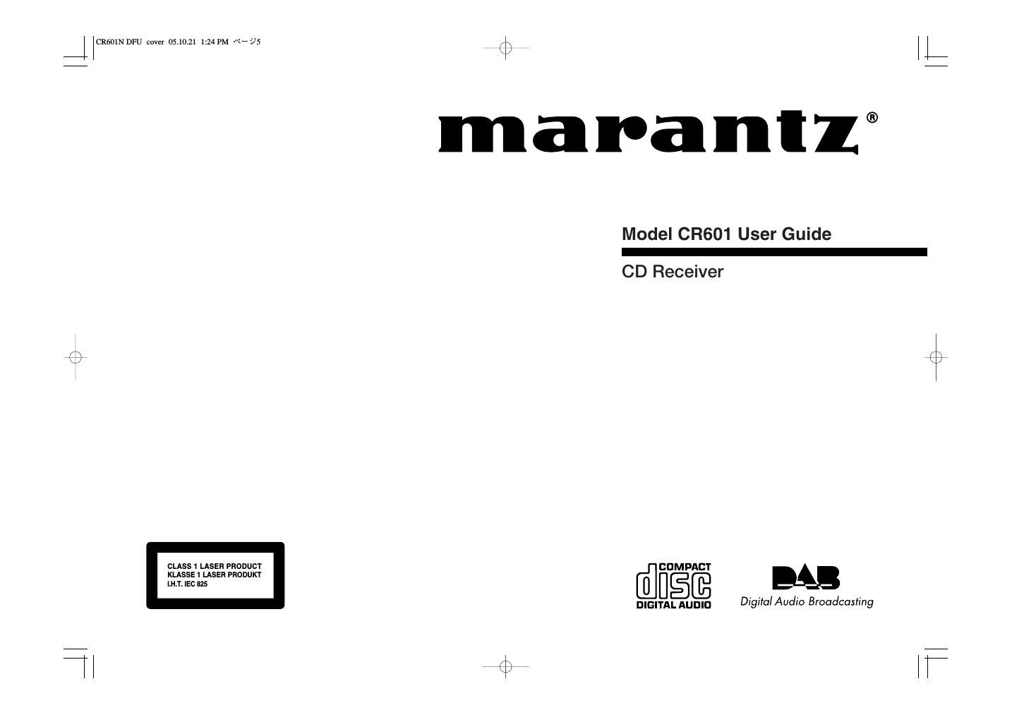 Marantz CR 601  User Guide