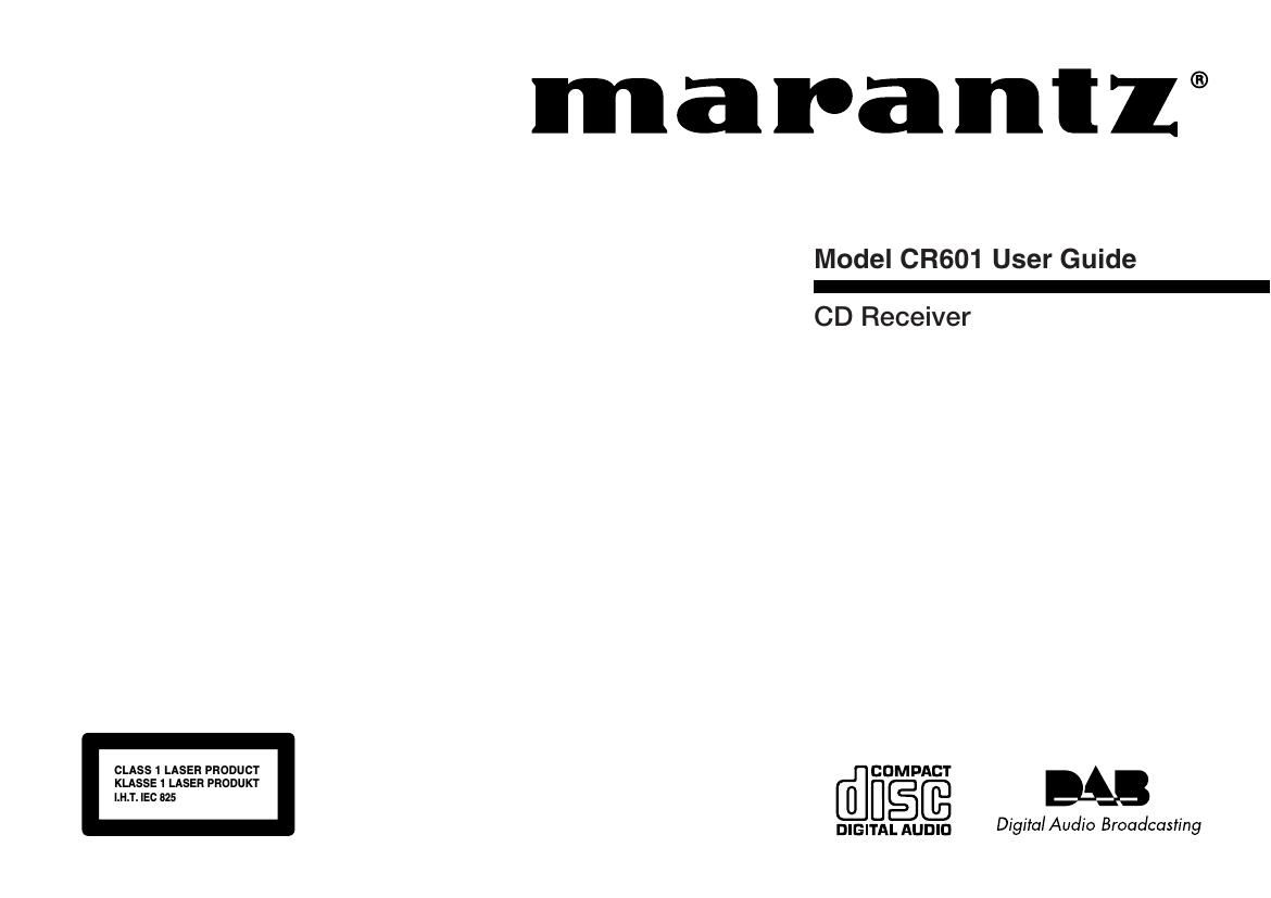 Marantz CR 601 Owners Manual