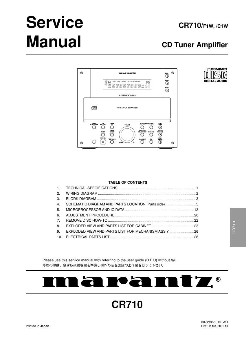 Marantz CR 710 Owners Manual