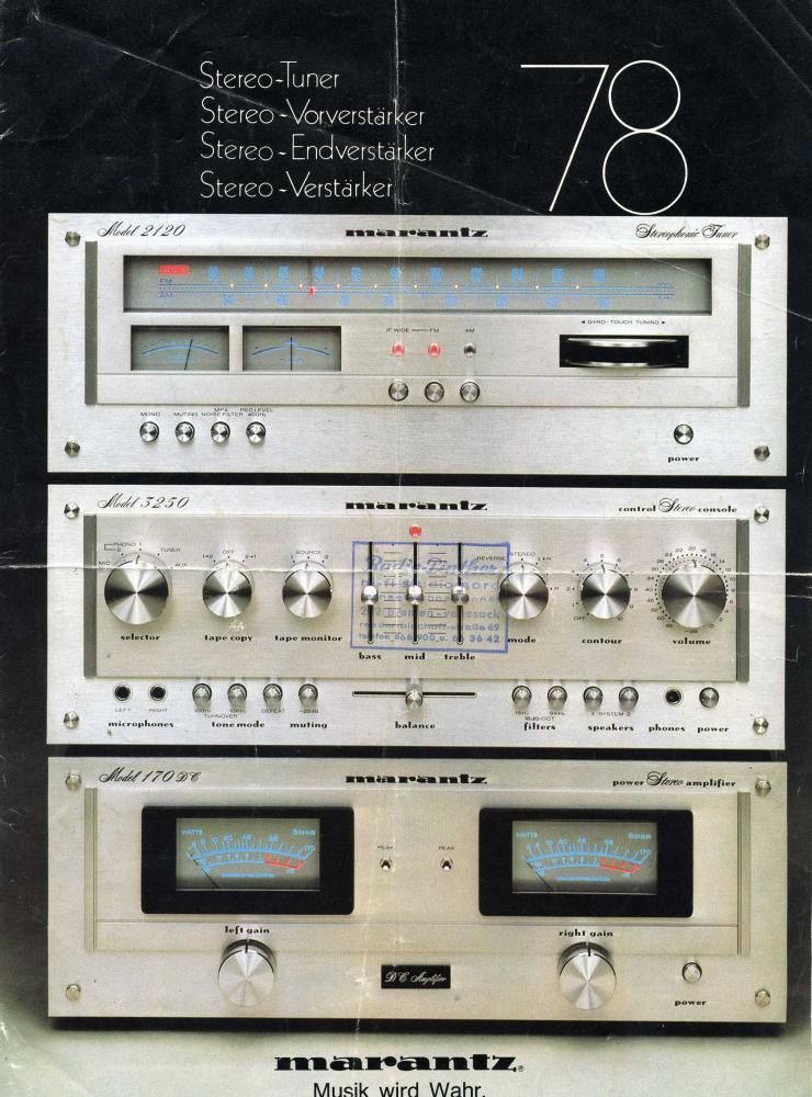Marantz Amplifiers Tuners 1978 Catalog