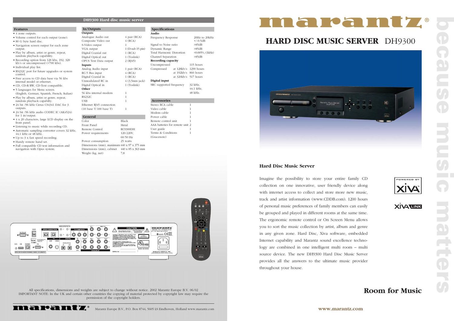 Marantz DH 9300 Brochure