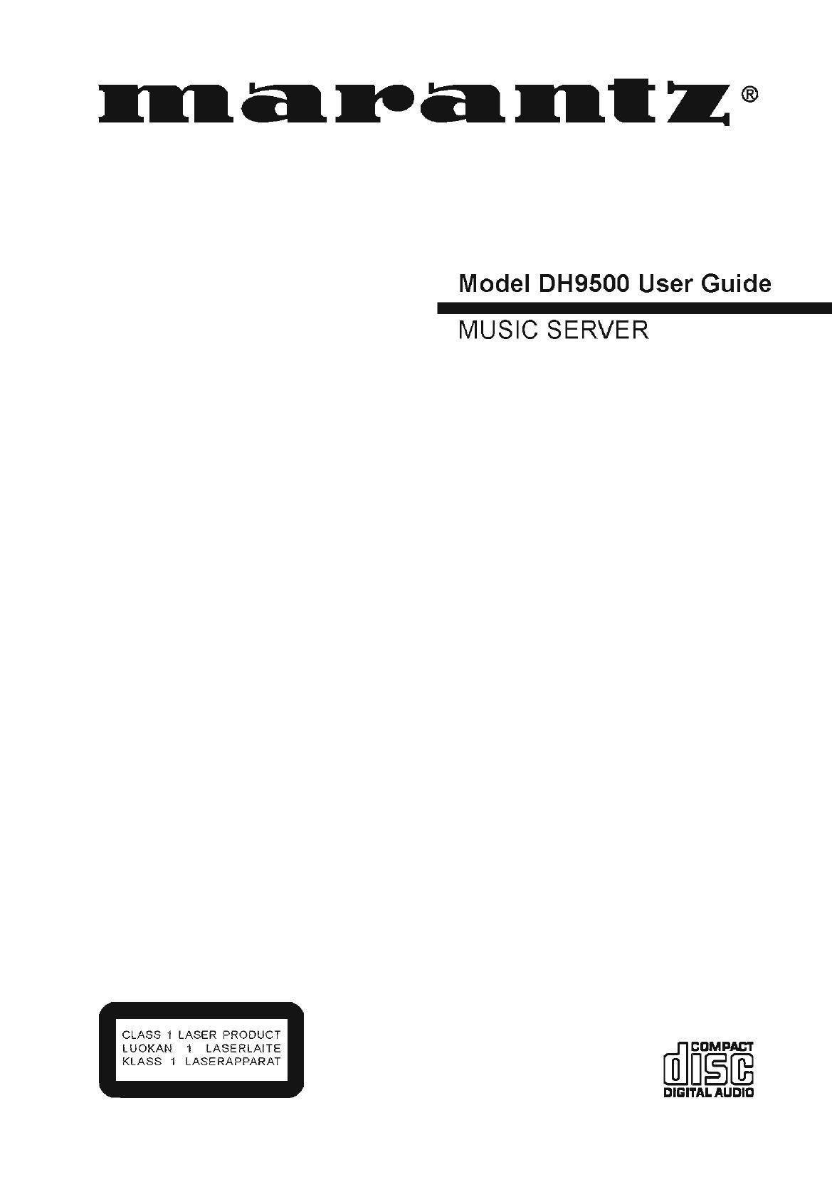 Marantz DH 9500 Owners Manual